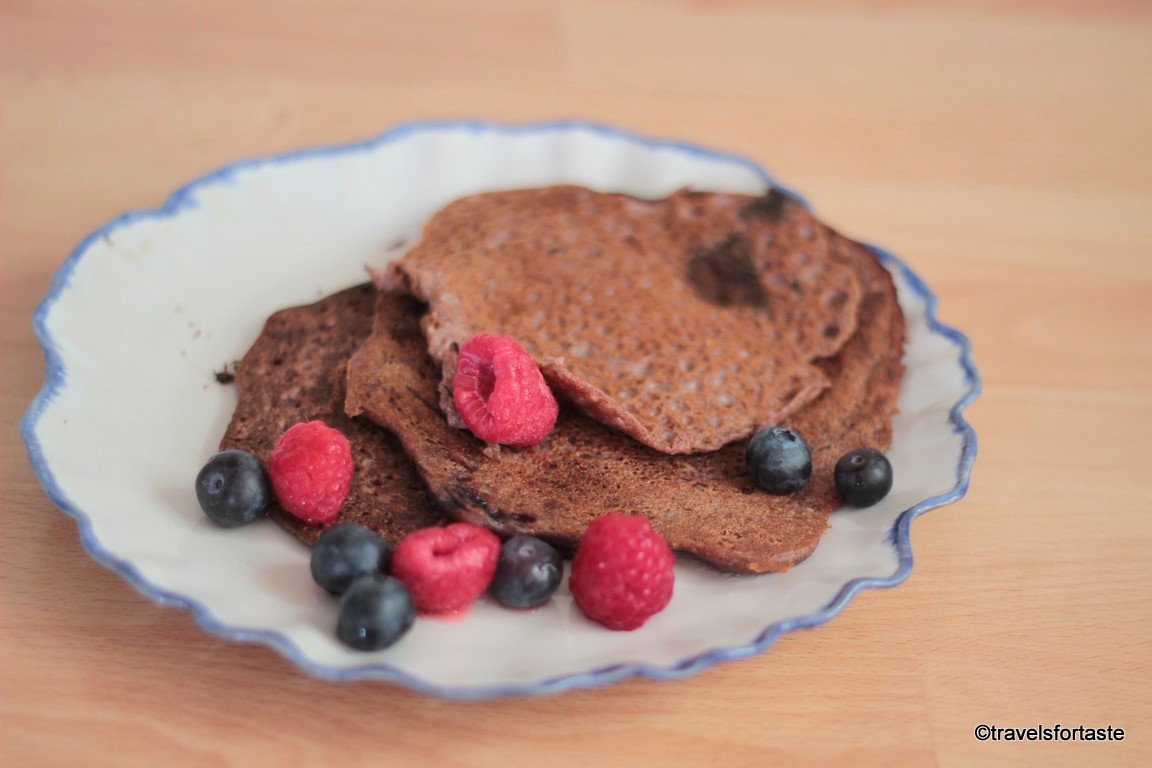 Mixed berries, finger millet and amaranth GF Pancakes - Travels for Taste